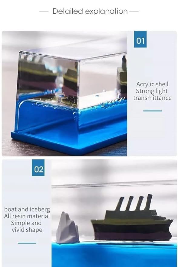 Liquid Wave Cruise Ship Decoration,Titanic,Cruise Ship, For Car Dashboard Decorative Showpiece