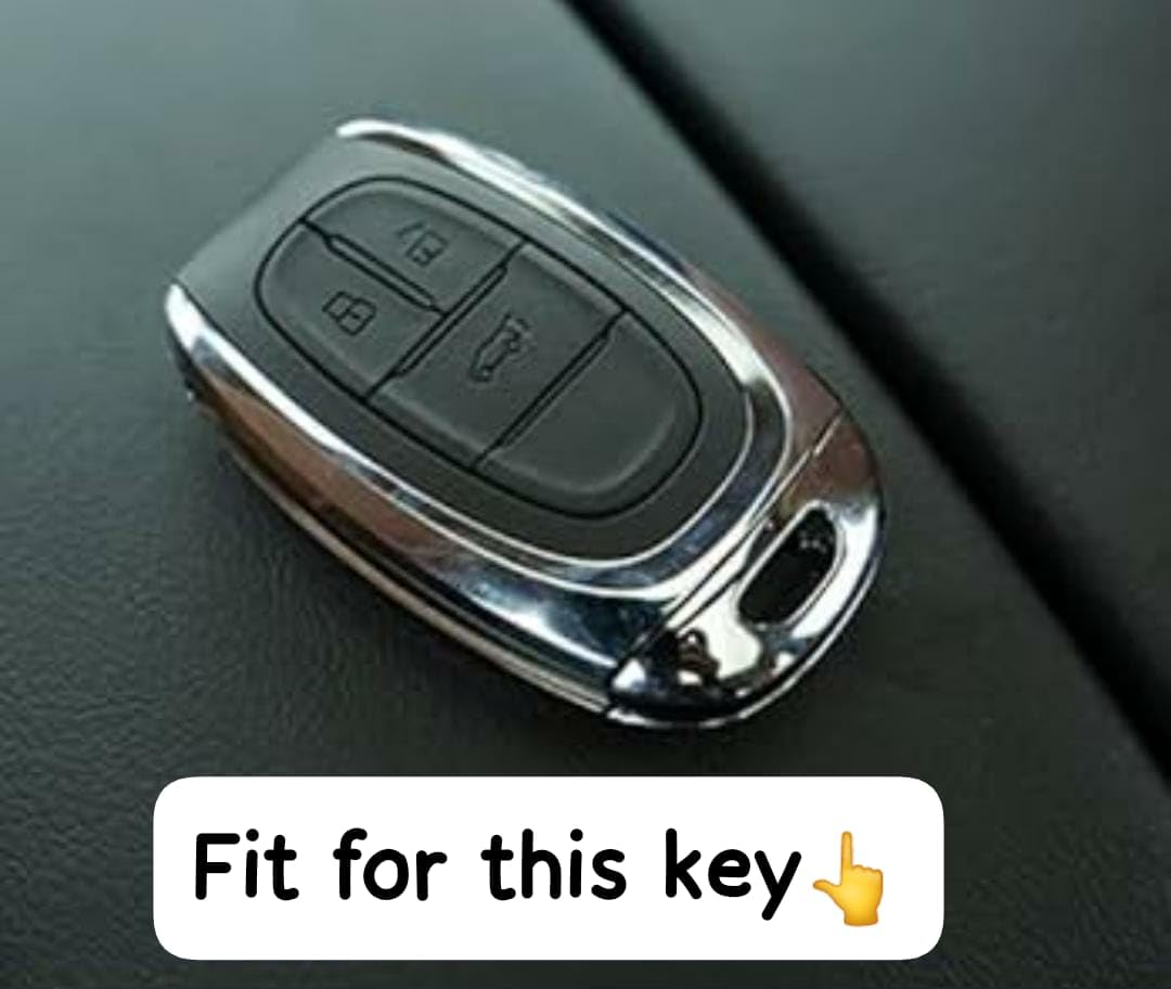 Premium Metal Key Cover Compatible with MG Gloster 3 Button Smart Key/Proximity Key