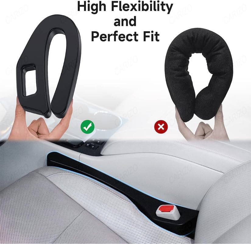 Car Seat Side Gap Filler Black, Car Seat Gap Plug Strip Filler Prevent Things from Dropping Pcs - 2