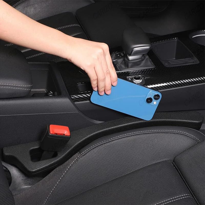 Car Seat Side Gap Filler Black, Car Seat Gap Plug Strip Filler Prevent Things from Dropping Pcs - 2