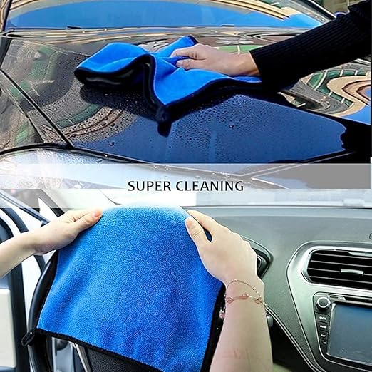 Multipurpose Microfiber 800 GSM Pack of 2-40cm x 40cm Cleaning Towel Microfibre Cloth Highly Absorbent Dust Towels for All Vehicles Bikes Cars Glass (Pack of 2)