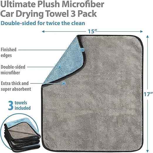 Multipurpose Microfiber 800 GSM Pack of 2-40cm x 40cm Cleaning Towel Microfibre Cloth Highly Absorbent Dust Towels for All Vehicles Bikes Cars Glass (Pack of 2)