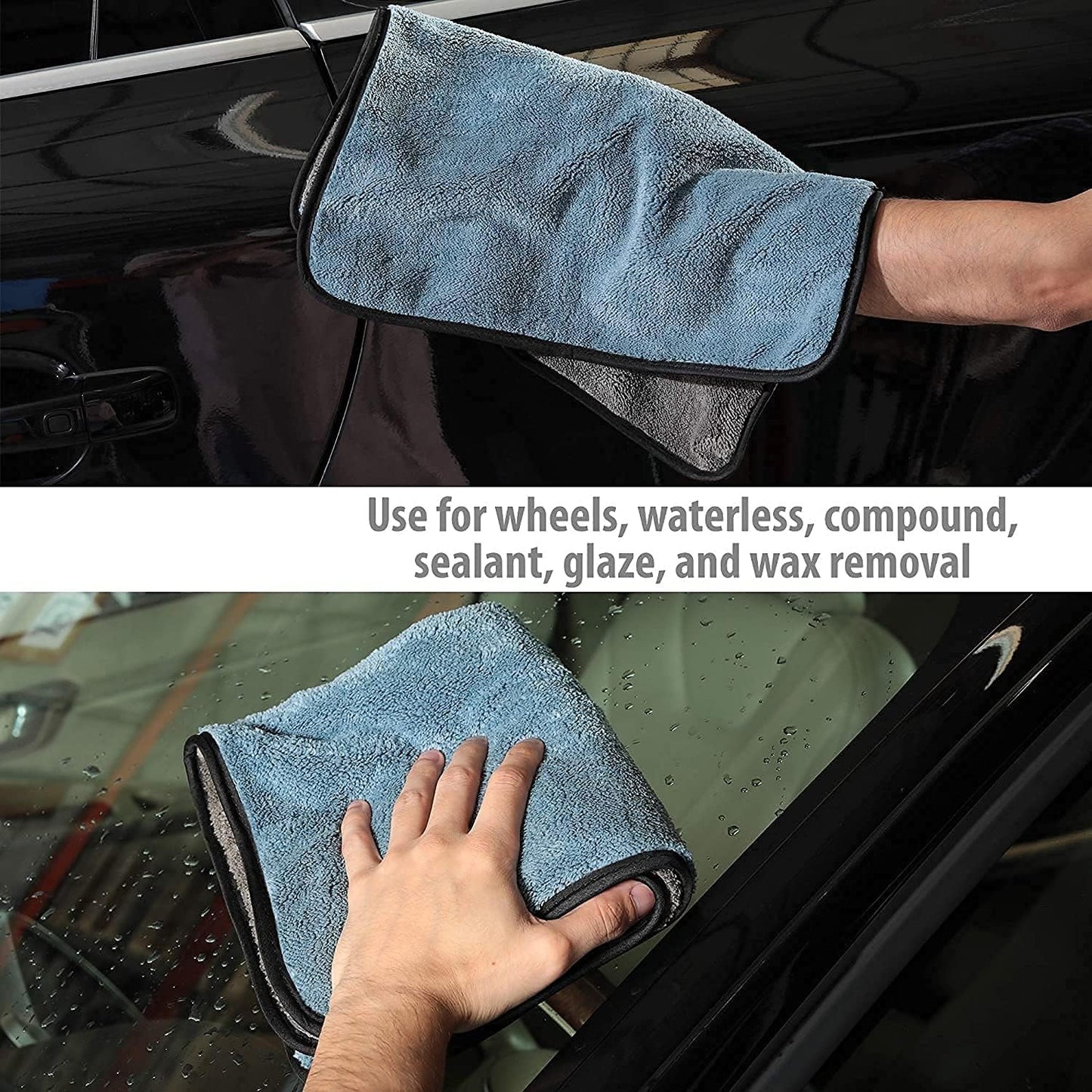 Multipurpose Microfiber 800 GSM Pack of 2-40cm x 40cm Cleaning Towel Microfibre Cloth Highly Absorbent Dust Towels for All Vehicles Bikes Cars Glass (Pack of 2)