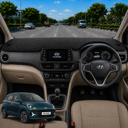 Hyundai i10 Nios 2019 To 2026 Car Dashboard Cover Mat (Brown)