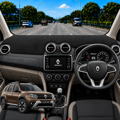 Renault Duster 2012 To 2022 Car Dashboard Cover Mat (Grey)