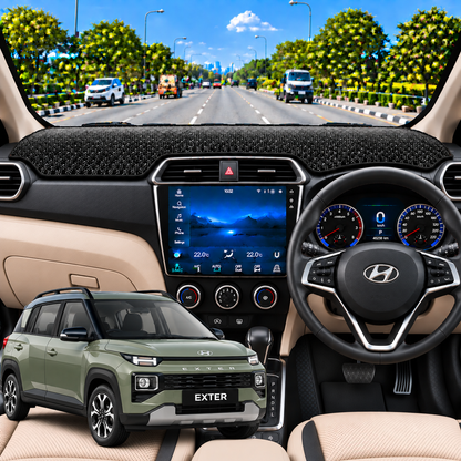 Hyundai Exter 2023 To 2026 Car Dashboard Cover Mat (Grey)