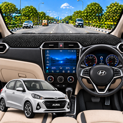 Hyundai Aura 2020 To 2026 Car Dashboard Cover Mat (Grey)