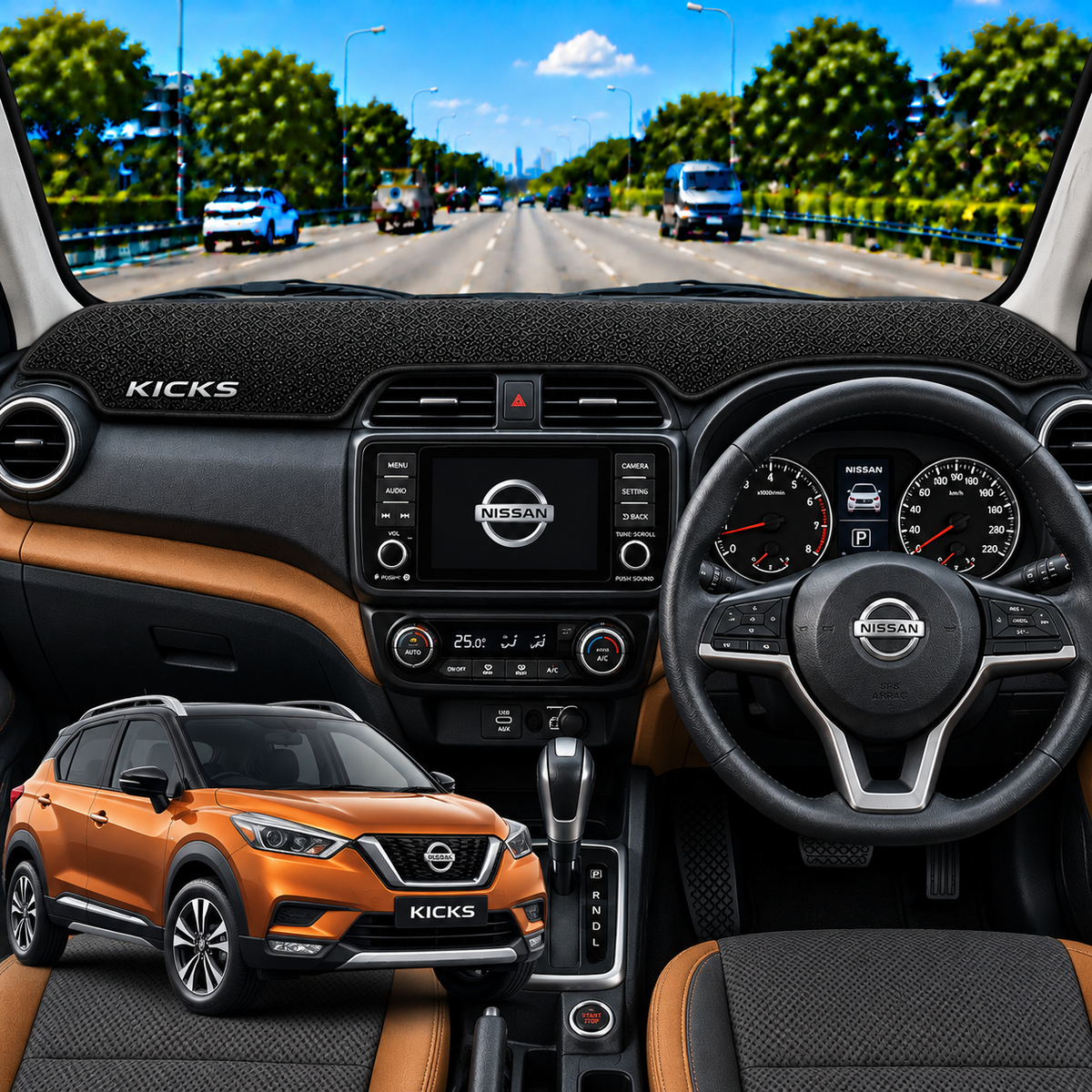 Nissan Kicks 2019 To 2023 Car Dashboard Cover Mat (Grey)
