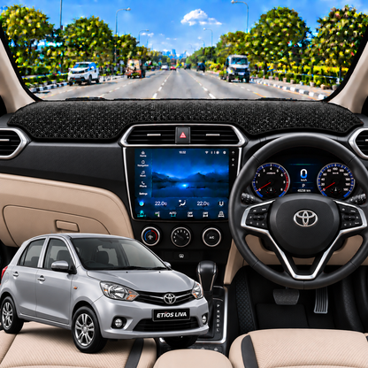 Toyota Etios Liva 2011 To 2020 Car Dashboard Cover Mat (Grey)