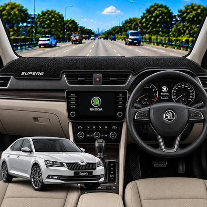Skoda Superb 2016 To 2023 Car Dashboard Cover Mat (Grey)
