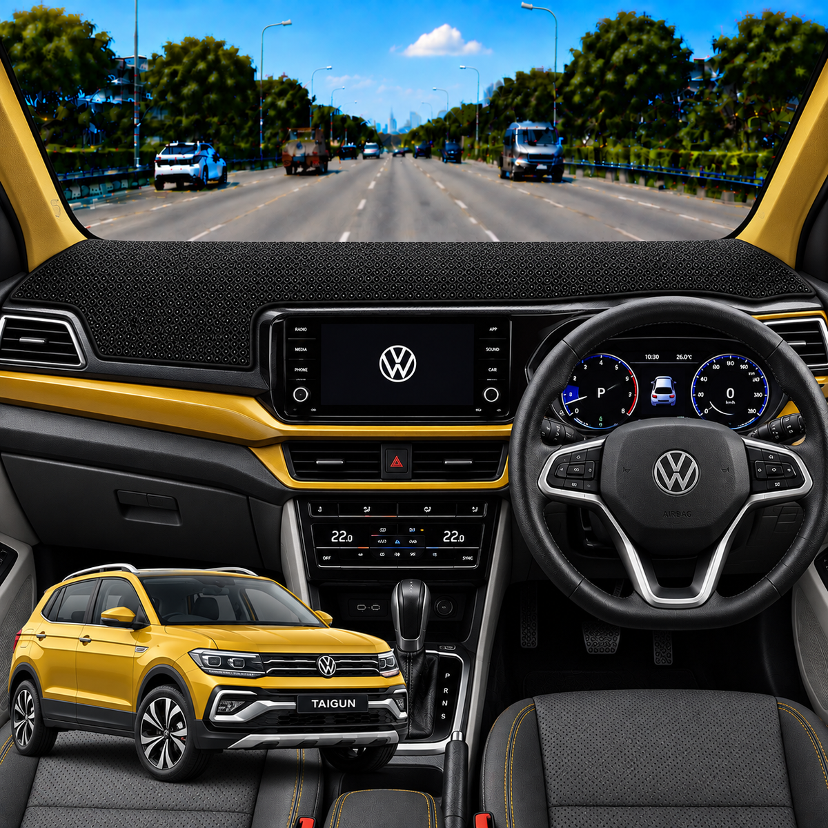 Volkswagen Passat 2011 to 2014 Car Dashboard Cover Mat (Grey)