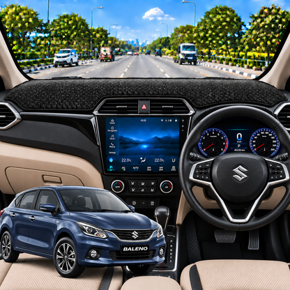 Maruti Suzuki Baleno 2015 To 2022 Car Dashboard Cover Mat (Grey)