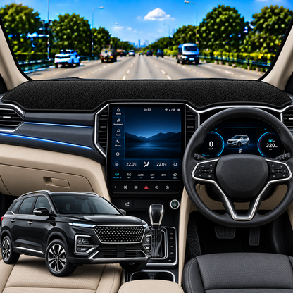 MG Hector Plus 2019 To 2023 Car Dashboard Cover Mat (Grey)