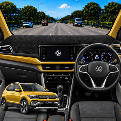 Volkswagen Taigun 2021 to 2026 Car Dashboard Cover Mat (Grey)