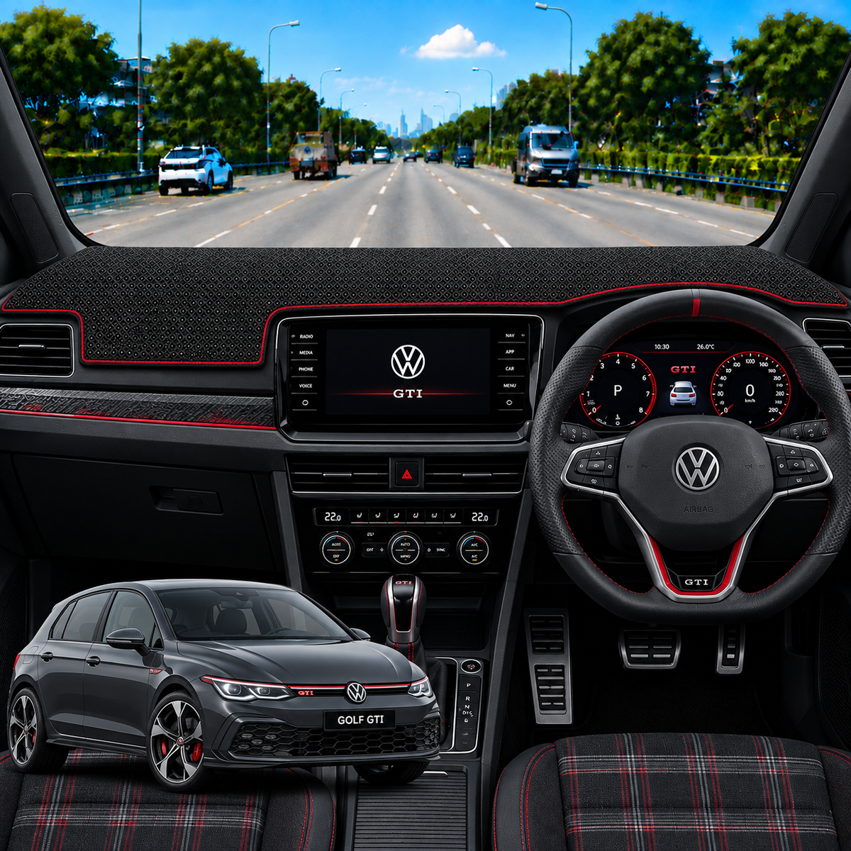 Volkswagen Golf GTI 2024 to 2026 Car Dashboard Cover Mat (Grey)