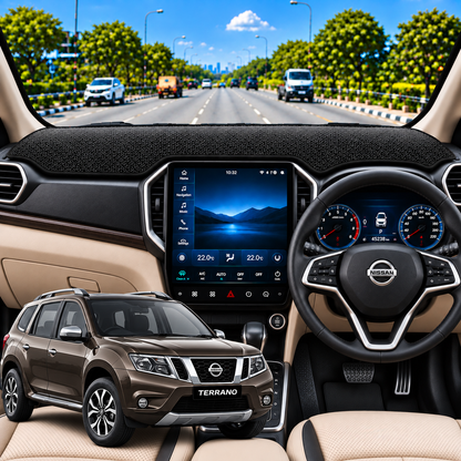Nissan Terrano 2012 To 2019 Car Dashboard Cover Mat (Grey)