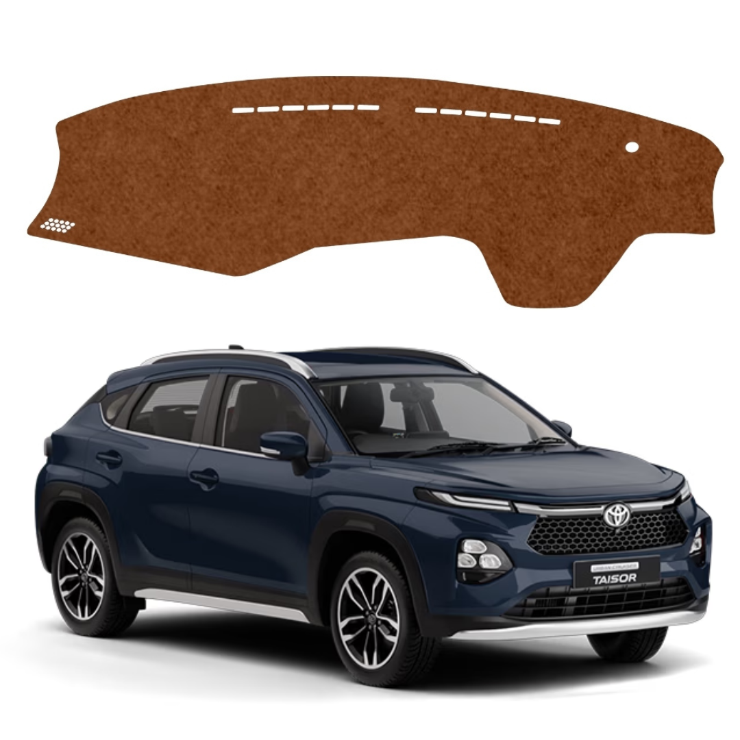 Toyota Taisor 2022 To 2026 Car Dashboard Cover Mat (Brown) - Vinride