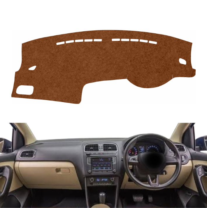 Volkswagen Polo 2010 To 2022 Car Dashboard Mat (Brown)