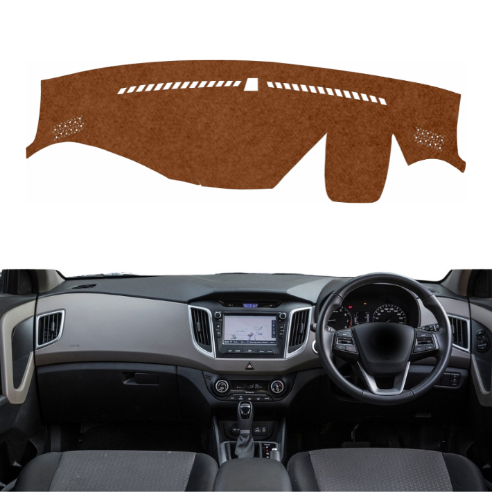 Hyundai Creta 2015 To 2019 Car Dashboard Mat (Brown)