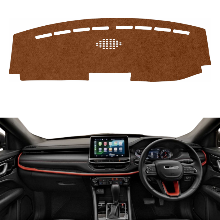 Jeep Compass 2021 To 2026 Car Dashboard Mat (Brown)