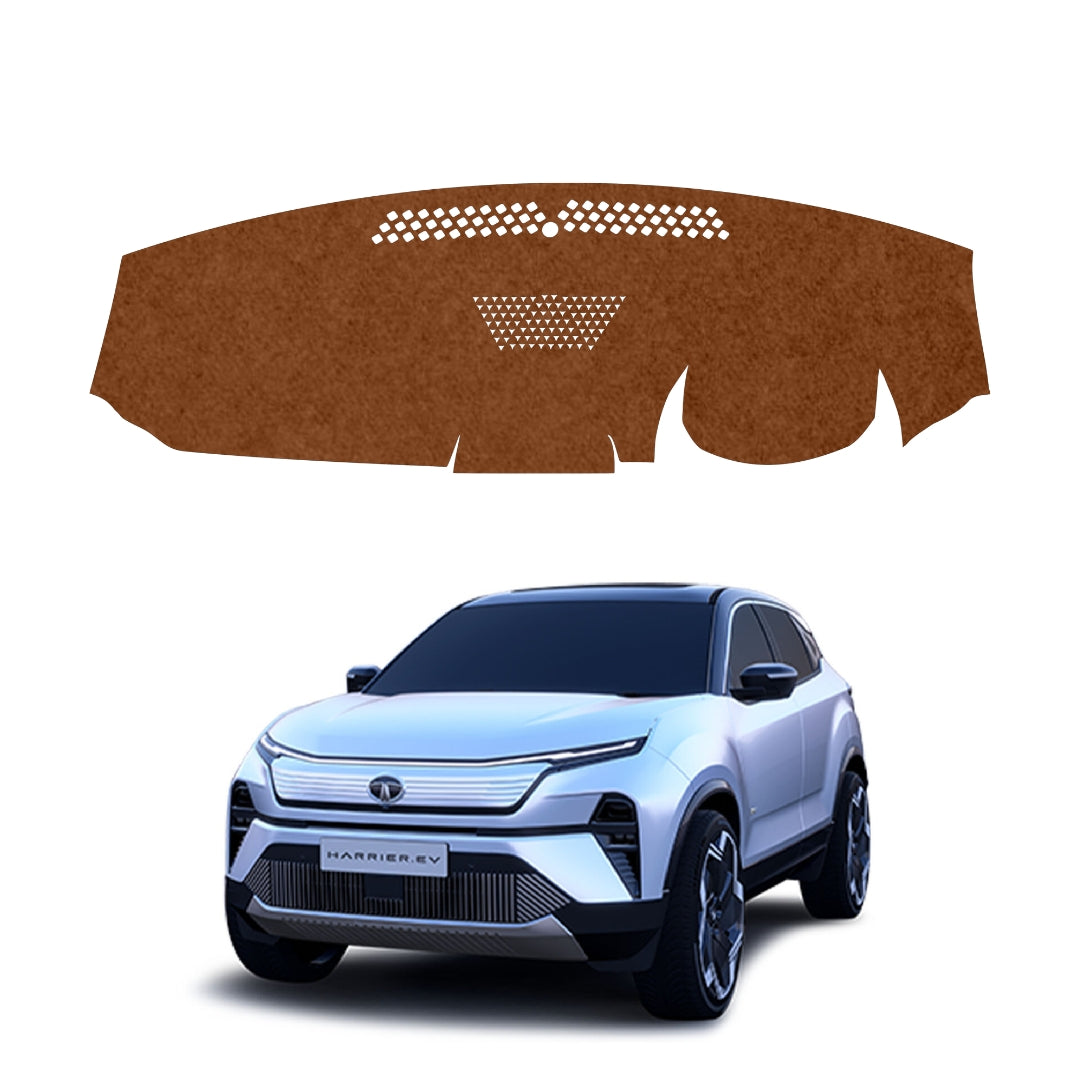 Tata Harrier EV 2024 To 2026 Car Dashboard Cover Mat (Brown)