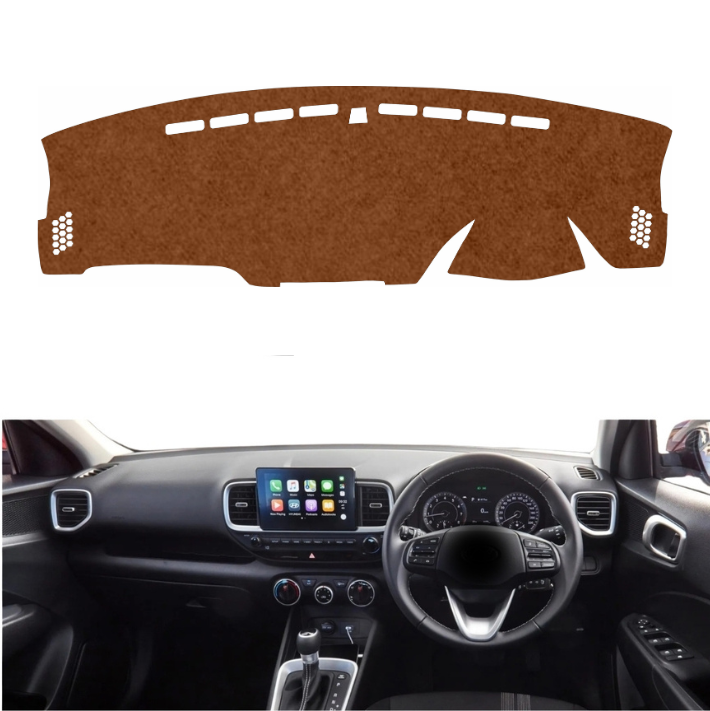 Hyundai Venue 2019 To 2025 Car Dashboard Mat (Brown)