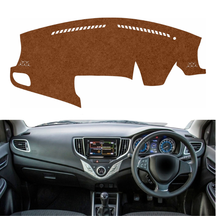 Maruti Suzuki Baleno 2015 To 2022 Car Dashboard Mat (Brown)