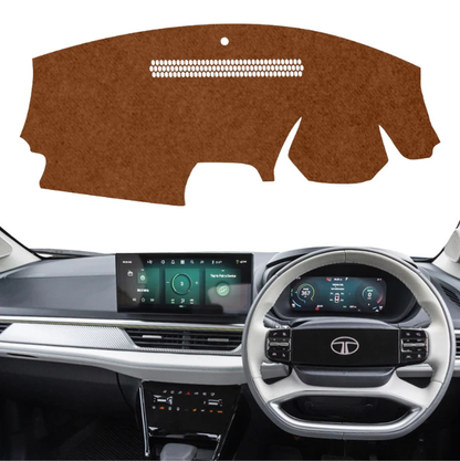 Tata Curvv  EV 2024 To 2026 Car Dashboard Cover Mat (Brown)