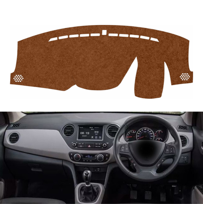 Hyundai Grand I10 2013 To 2020 Car Dashboard Cover Mat (Brown)