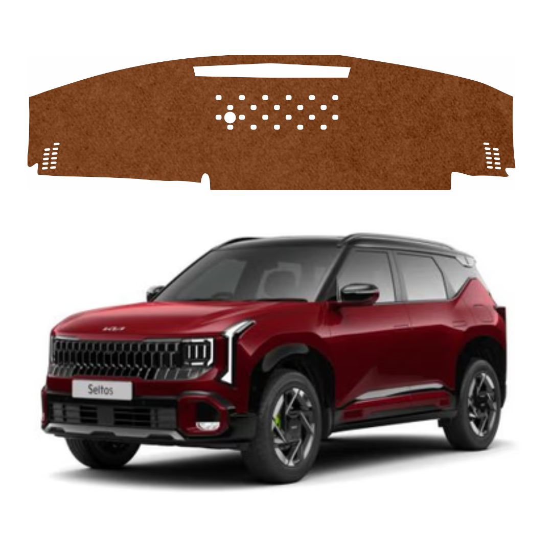 Kia Seltos 2019 To 2025 Car Dashboard Mat (Brown)