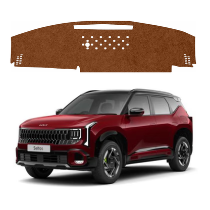 Kia Seltos 2019 To 2025 Car Dashboard Mat (Brown)