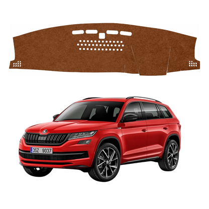 Skoda Kodiaq 2018 To 2025 Car Dashboard Mat (Brown)