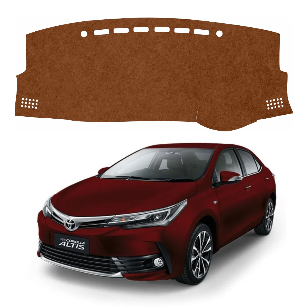 Toyota Corolla Altis 2014 To 2018 Car Dashboard Mat (Brown)