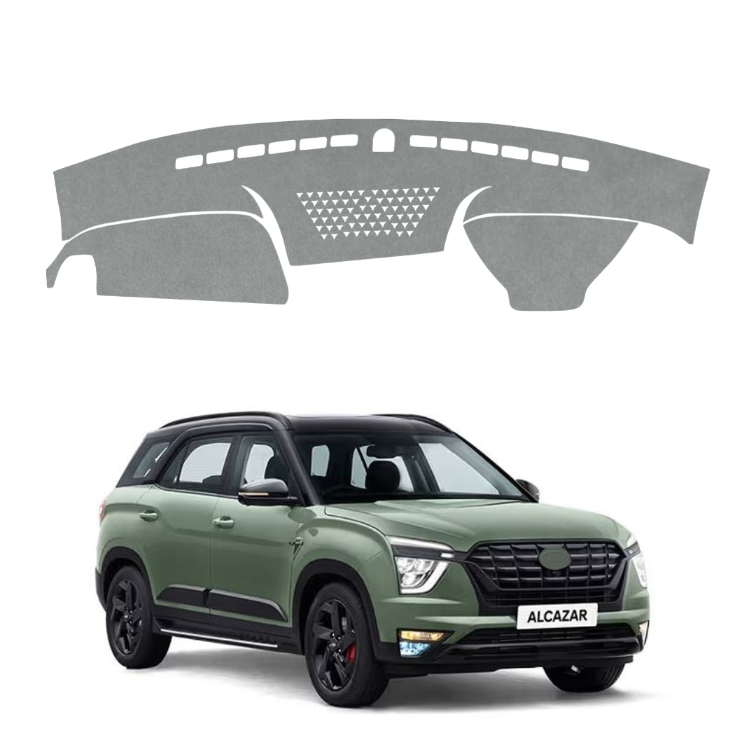 Hyundai Alcazar 2021 To 2024 Car Dashboard Cover Mat (Grey)