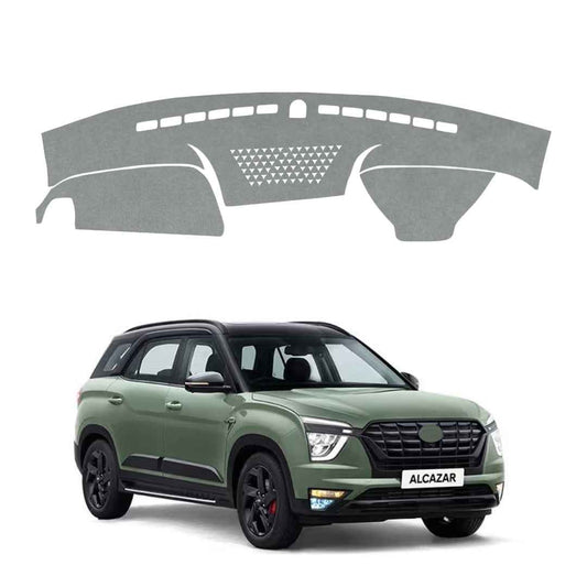 Hyundai Alcazar 2021 To 2024 Car Dashboard Cover Mat (Grey)