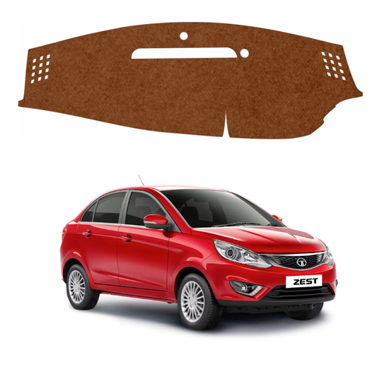 Tata Zest 2014 to 2019 Car Dashboard Mat (Brown)