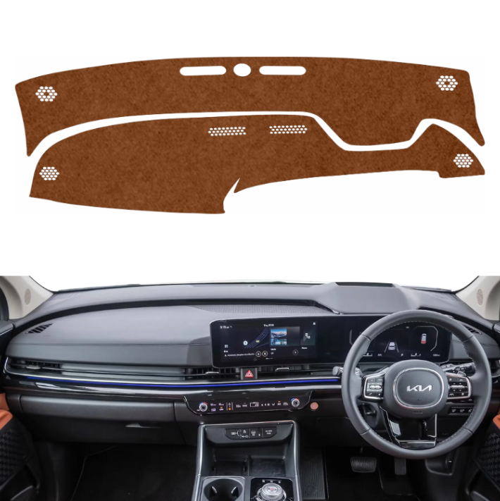 Kia Carnival 2024 To 2026 Car Dashboard Mat (Brown)