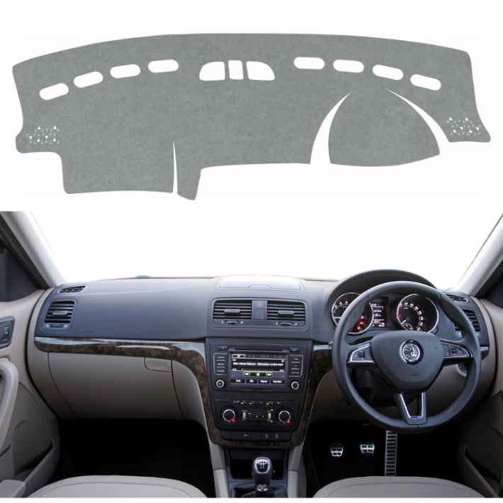 Skoda Yeti 2010 To 2014 Car Dashboard Cover Mat (Grey)