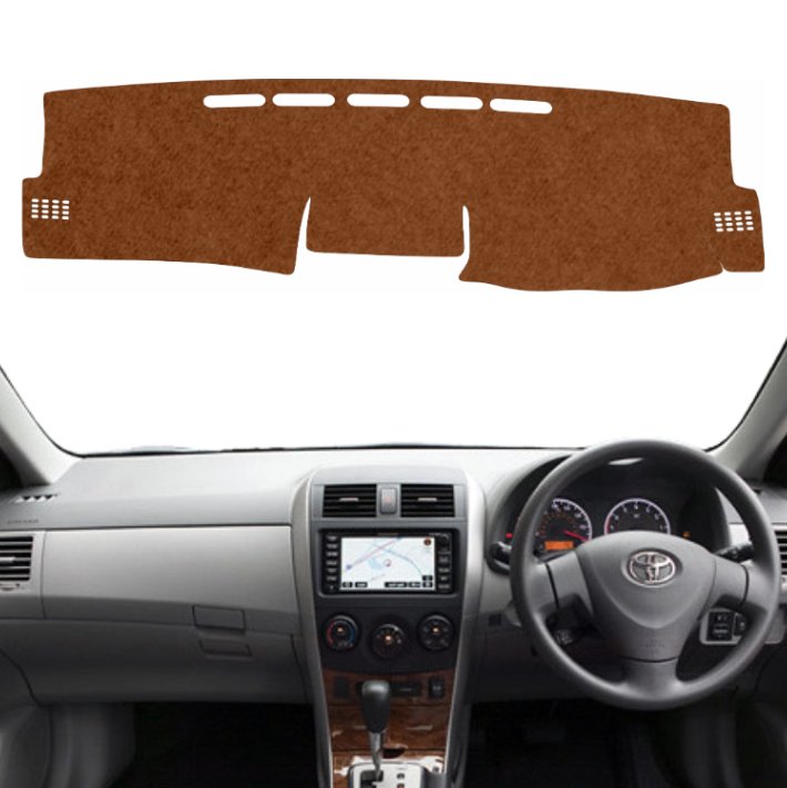 Toyota Corolla Altis 2008 To 2013 Car Dashboard Mat (Brown)