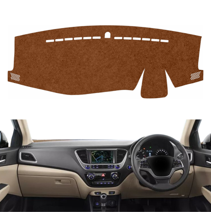 Hyundai Verna 2017 To 2023 Car Dashboard Cover Mat (Brown)