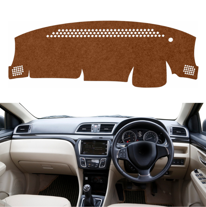 Maruti Suzuki Ciaz 2014 To 2026 Car Dashboard Cover Mat (Brown)