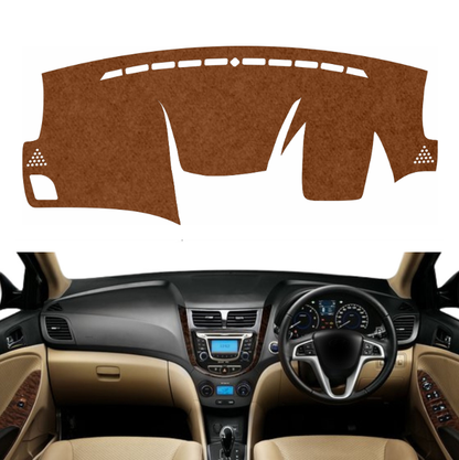 Hyundai Verna 2011 To 2017 Car Dashboard Cover Mat (Brown)