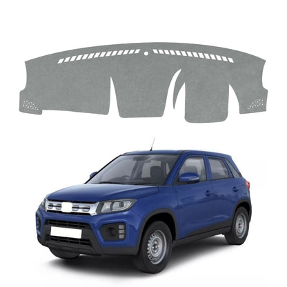 Maruti Suzuki Vitara Brezza 2016 To 2022 Car Dashboard Cover Mat (Grey)