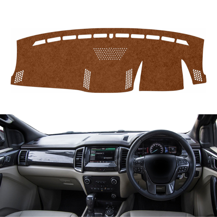 Ford Endeavour 2015 To 2021 Car Dashboard Cover Mat (Brown)