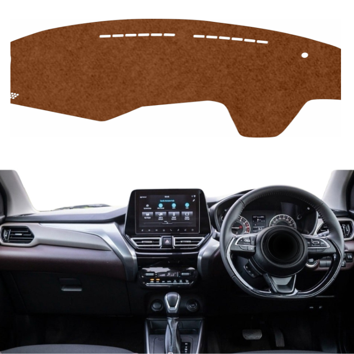 Toyota Taisor 2022 To 2026 Car Dashboard Cover Mat (Brown) - Vinride