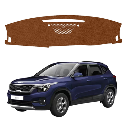 Kia Seltos 2019 To 2025 Car Dashboard Cover Mat (Brown)