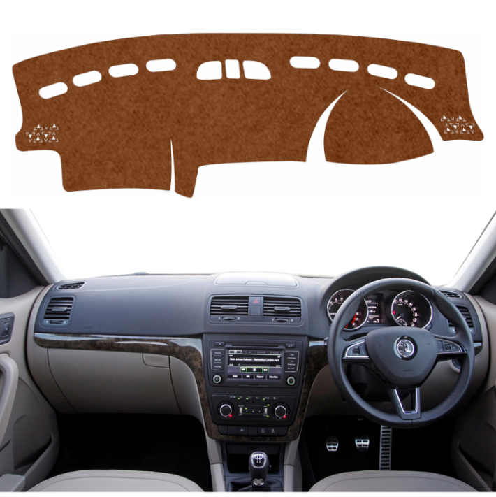 Skoda Yeti 2010 To 2014 Car Dashboard Mat (Brown)