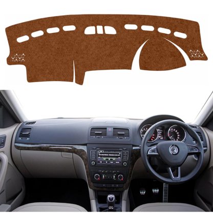 Skoda Yeti 2010 To 2014 Car Dashboard Mat (Brown)