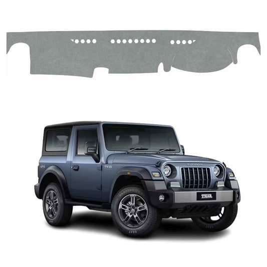 Mahindra Thar 2020 To 2026 Car Dashboard Cover Mat (Grey)