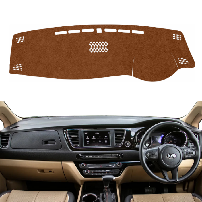 Kia Carnival 2020 To 2023 Car Dashboard Mat (Brown)